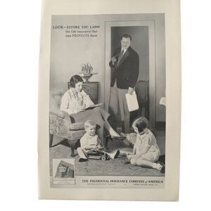 Vintage 1931 Prudential Insurance Look Before You Lapse Ad advertisement